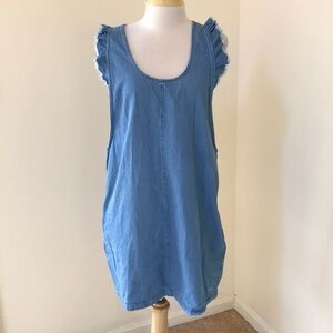 Mademoiselle SZ 14, chambaray ruffled dress .